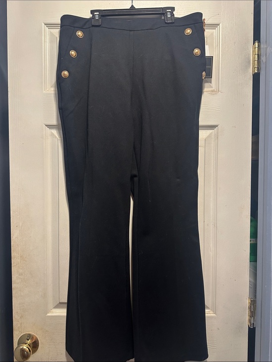 Christian Siriano Pants - Christian Siriano Black Mid-Rise Flare Leg Pants